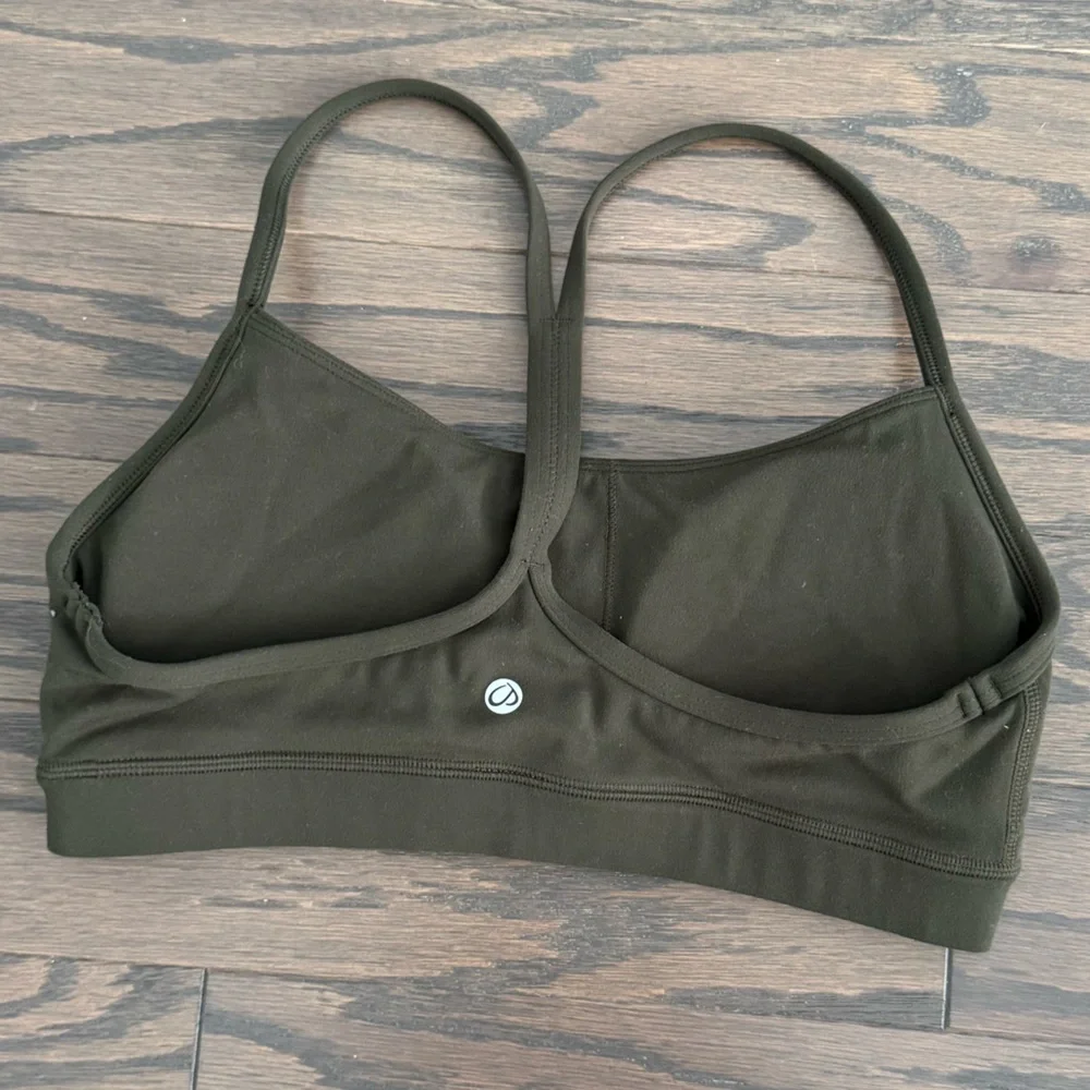 CRZ YOGA Butterluxe Sports Bra, Y Back Racerback Padded - Sz S in Olive Green - Picture 2 of 3